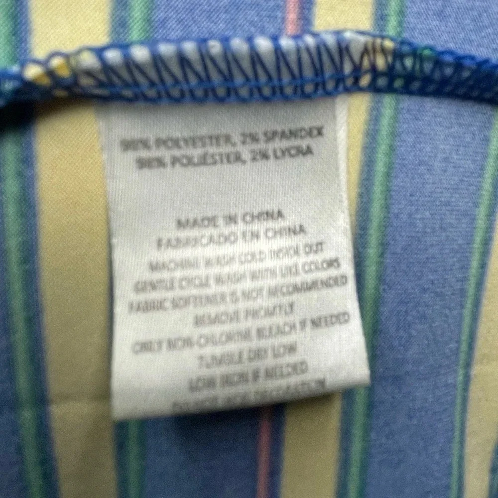 Tailorbyrd Sport Striped Short Sleeve Golf Polo Size Small Blue Yellow Sporty - Picture 6 of 7